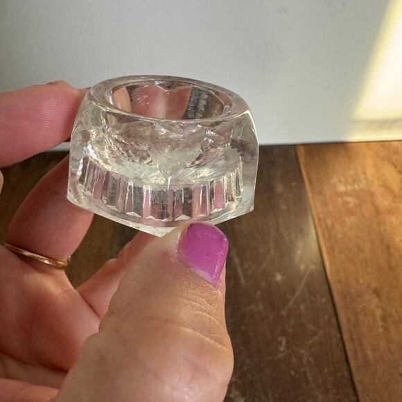 Antique Vintage Lot 8 Pressed Blown Glass Decorative Ornate‎ Salt Cellar Bundle - Picture 8 of 16